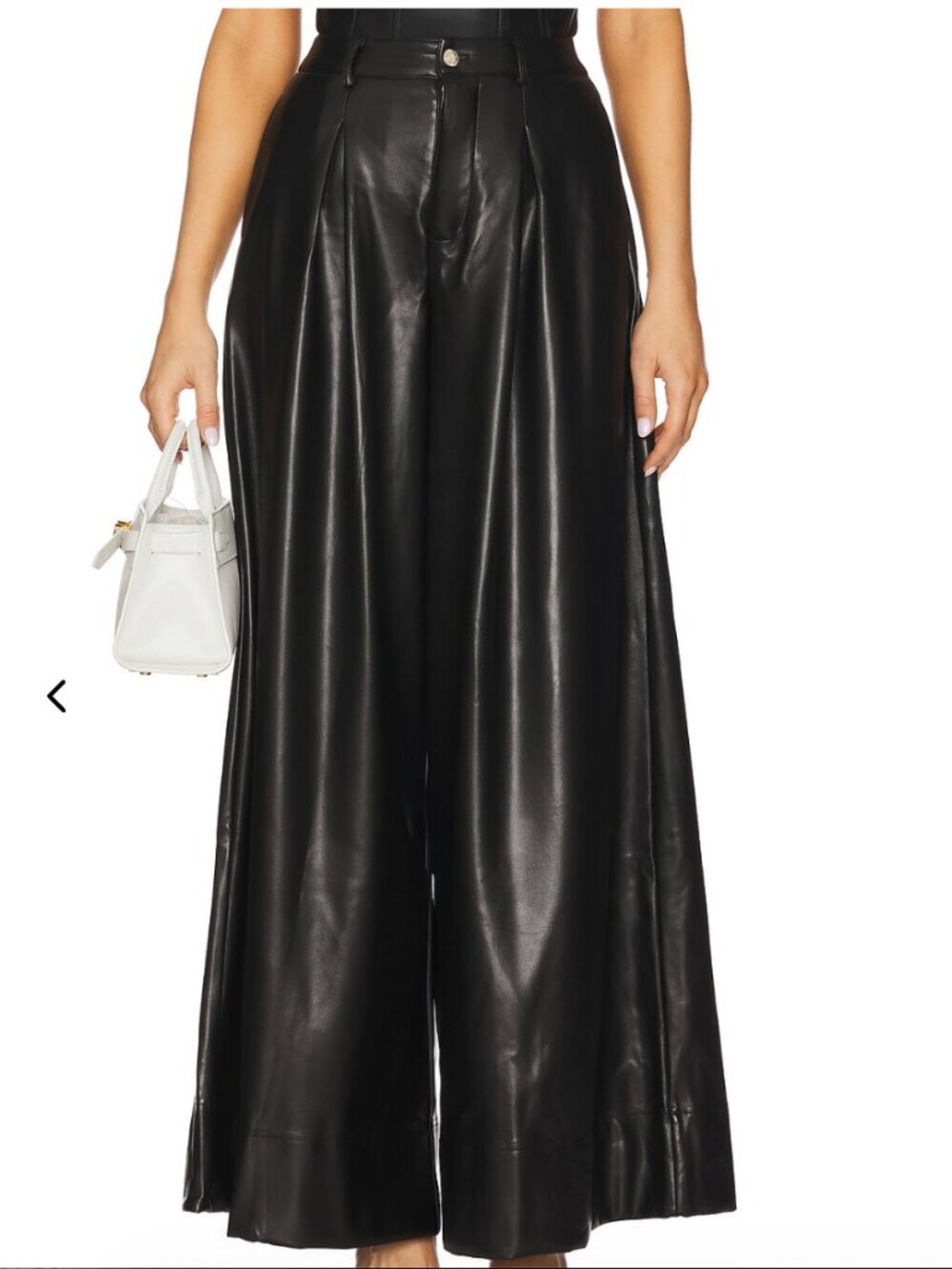 NWT WeWoreWhat Faux Leather Extreme Wide Leg Pant  / US 27